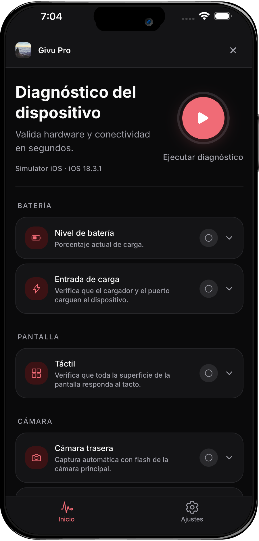 App GivU Diagnostic